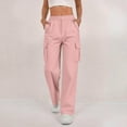 thumbnail image 4 of Women's Stretch Waist Casual Pants with Belt Loops and Side Pockets for Everyday Wear, 4 of 8