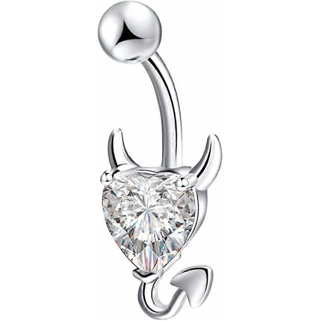 Devil Heart Belly Button Rings Navel Rings Surgical Steel Bar Stud Belly Navel Piercing Jewelry