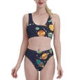 thumbnail image 2 of Picia Space Women's High Waisted Bikini Scoop Neck Swimsuit Two Pieces Bathing Suit-Small, 2 of 8