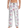 thumbnail image 2 of Lsque Rose Flower B Print Men's Pajama Pants, Lounge Pant - Comfortable Home Wear,Elastic Waistband, Stylish Design-Small, 2 of 9