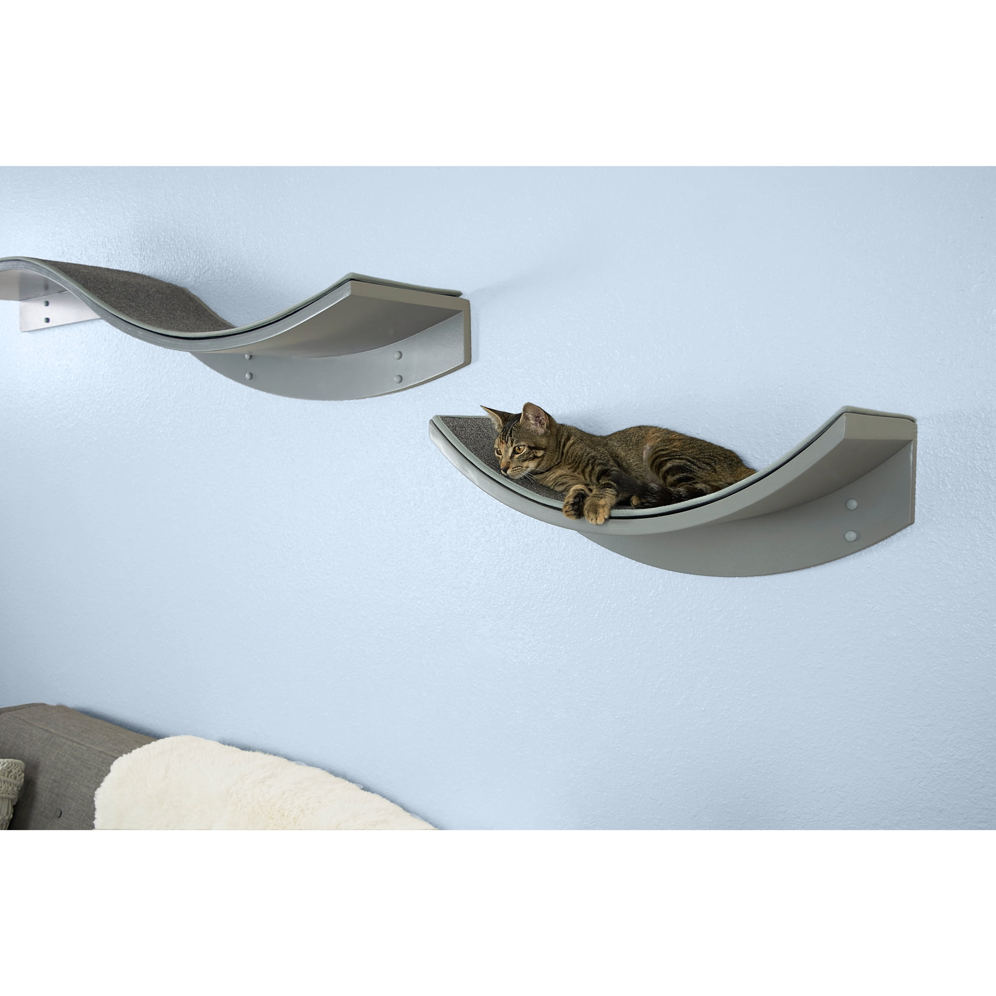 The Refined Feline, Lotus Leaf Cat Shelf, Smoke