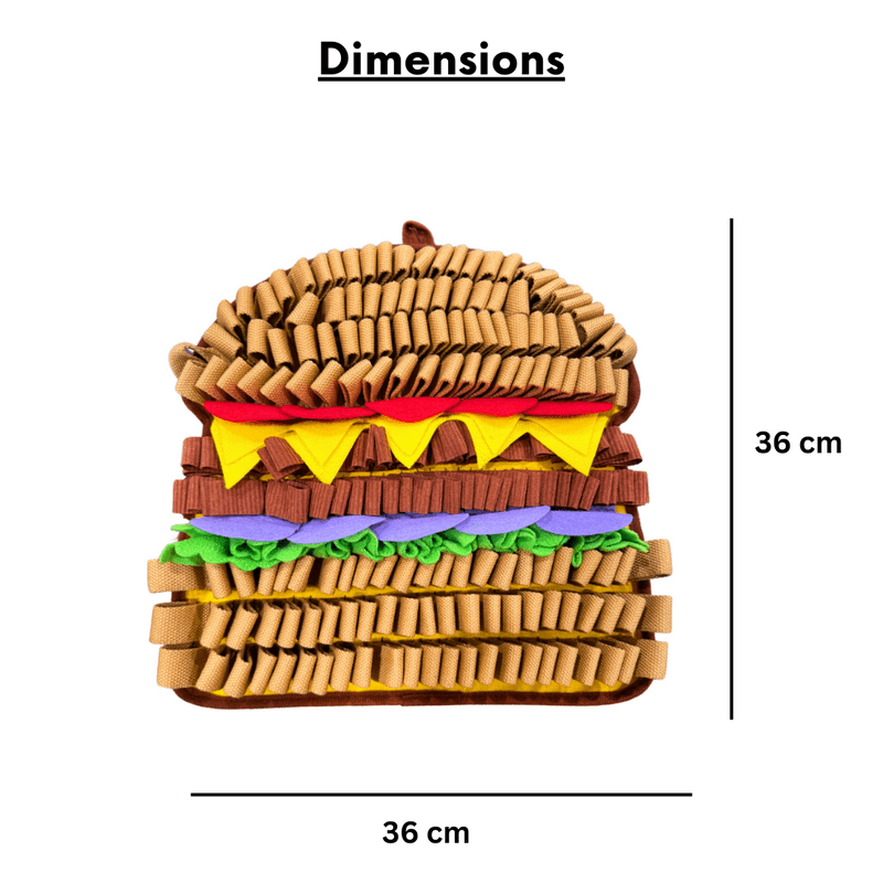LUVMYFIDO Hamburger Enrichment Foraging Snuffle Mat for Dogs, Dog Puzzle Toy, Slow Feeder
