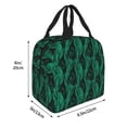 thumbnail image 2 of Rateoe Mint Bird Feathers Pattern Insulated Lunch Bag with Thick Aluminum Foil Lunch Tote Bag with Front Pocket for Men and Women, Ideal for Work, School, Picnics, and Travel, 2 of 5