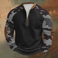 thumbnail image 2 of guisaled Mens Camo Sweatshirt Crewneck Half Zip Up Long Sleeve Pullover Tops Fall Winter Outdoor Camouflage Camping Hunting Jackets Christmas, 2 of 4