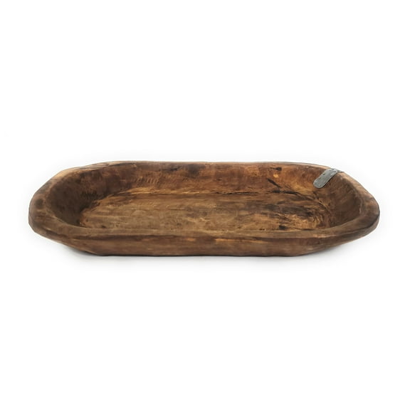 19"-22" Long Industrial Farmhouse Decorative Wood Dough Bowl - The Weston Industrial Dough Bowl