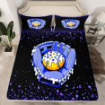thumbnail image 2 of jejeloiu Chic Baseball Glove Queen Sheet Sets,Purple Sequin Print Bed Set For Boys Teens 4-Piece, 2 of 7