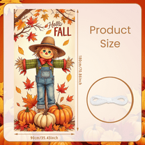 Decorative Design Autumn Banner Scarecrow Pumpkin Fall Leaves for Outdoor Decor Seasonal Celebration Wall Hanging