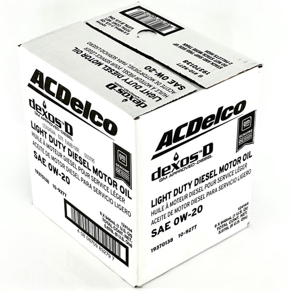 Case of 6 Quarts of ACDelco 0W20 Dexos D Diesel Motor Oil