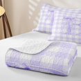 thumbnail image 4 of Manfei Purple Personalized Initial B Bed Spread Queen,Cute Geometric Grid Queen Coverlet Set,3-Piece,1 Quilt and 2 Pillowcases, 4 of 7