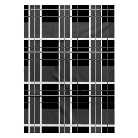 3dRose, Black and Grey Plaid, 22x30 Bath Hand Pool Towel