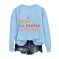 thumbnail image 4 of Women'S Sweatshirt Long Sleeve Sweatshirt Long Sleeve Pullover Tops for Women Sky Blue Sweat Shirt Fall Basics Womens Clothing Preppy Clothes Teen Girl, 4 of 4