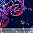 Neon Butterfly Shower Curtain, Waterproof Fabric Shower Curtain Liner