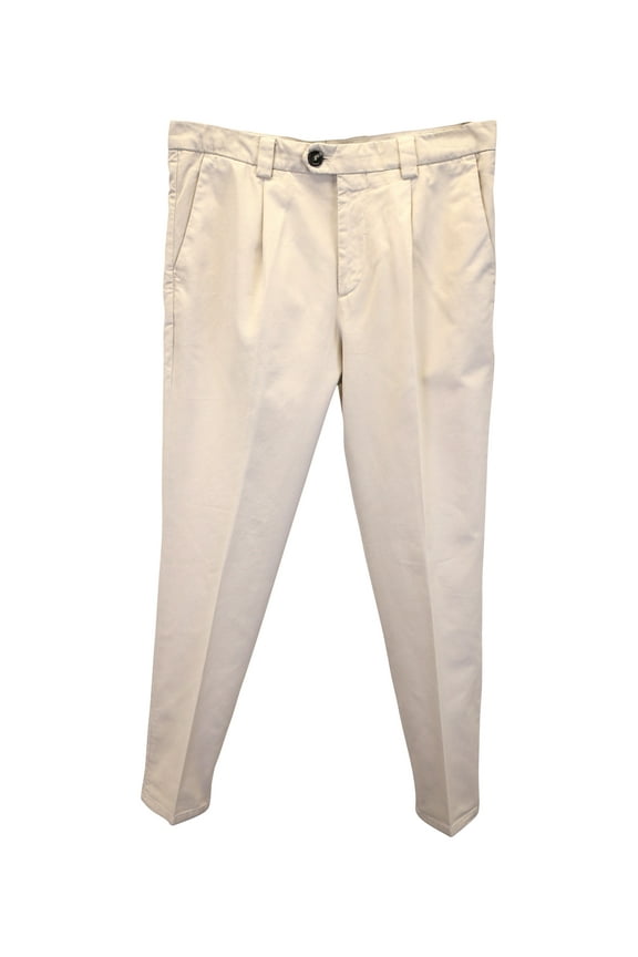 Pre-Owned Brunello Cucinelli Leisure Fit Pants in Beige Cotton