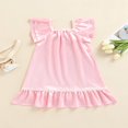 thumbnail image 4 of EIMELI Robe de Nuit pour Bébé Fille Manches Courtes Satin Décontracté Maison Dentelle Midi Été Printemps, 4 of 8