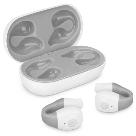 UrbanX QC3 True Wireless Earbuds Bluetooth Headphones Touch Control with Charging Case Stereo Earphones in-Ear Built-in Mic Headset Premium Deep Bass for Zenpad 3S 10 Z500M - Gray