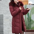 thumbnail image 4 of Hvyesh Long Puffer Coat for Women Plus Size Jacket Winter Zipper Up Mid-Length Slim Padded Jacket 2025 Mother's Parka Coat, 4 of 7