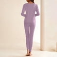 thumbnail image 6 of Uaswgudfs Women Pajamas Set Cotton Sleepwear Full Sleeve Nightwear with Long Pants Soft slim Pjs Set, 6 of 9