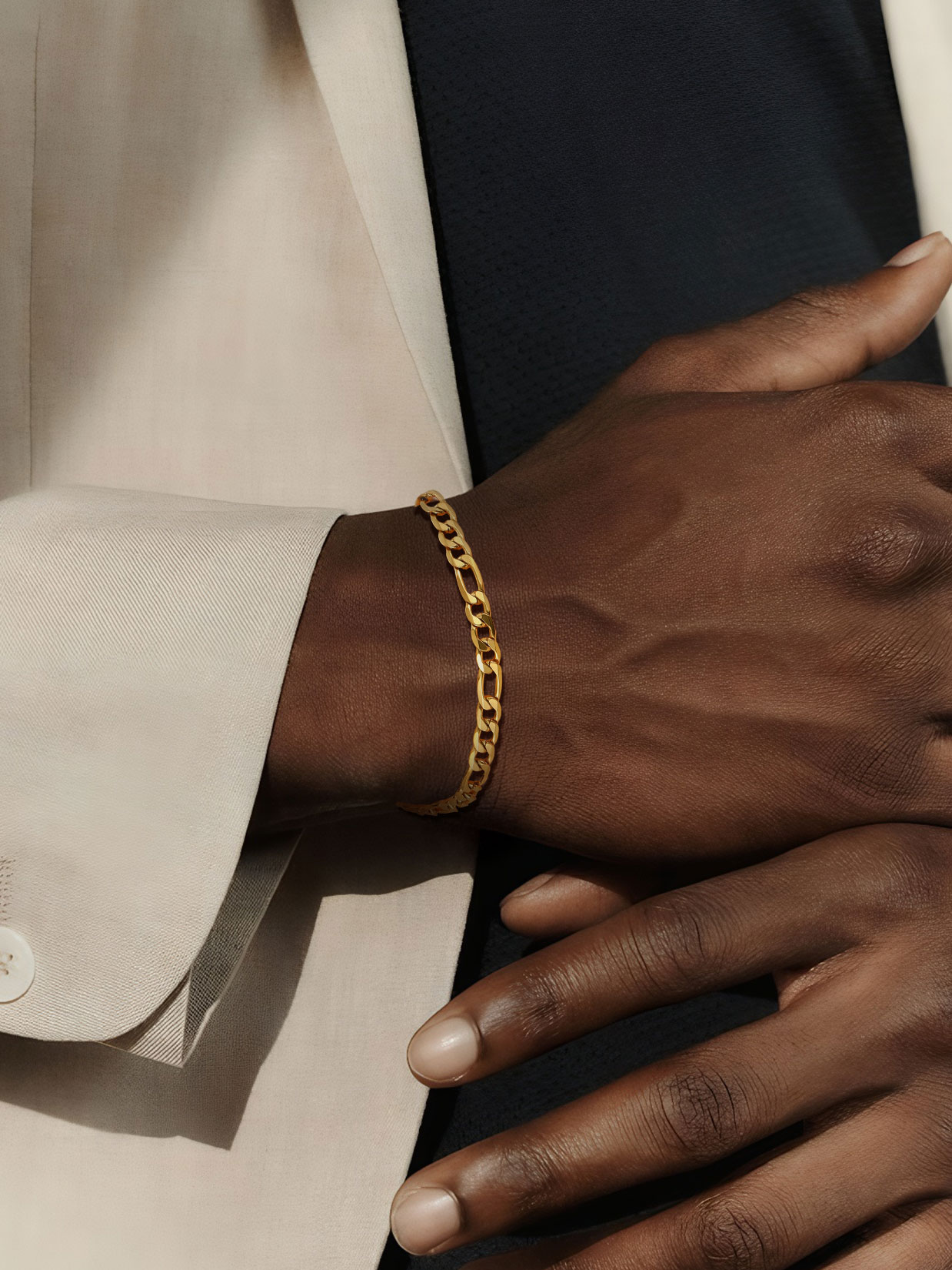 ChainsProMax Gold Plated Figaro Chain Bracelet photo 3