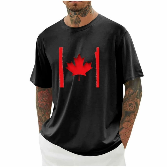 Styesk T-Shirts pour Homme Imprimé Col Rond Décontracté Mode Manches Courtes Chemisiers Col Rond Chemises