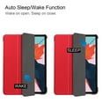 thumbnail image 2 of Dteck Smart Case for Apple iPad 10.9" Air 4th Gen (2020 Released),Slim Hard Back Shell Luxury Leather Automatic wake/sleep Kickstand Folio Protective Cover,Red, 2 of 8