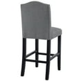 Fabric Upholstered Gray Counter Height Dining Chair with Nailhead Trim