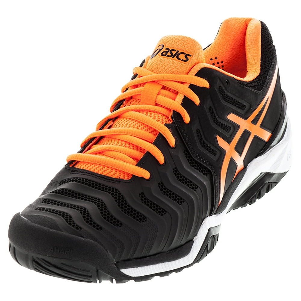 ASICS Juniors` GelResolution 7 Tennis Shoes Black and Shocking