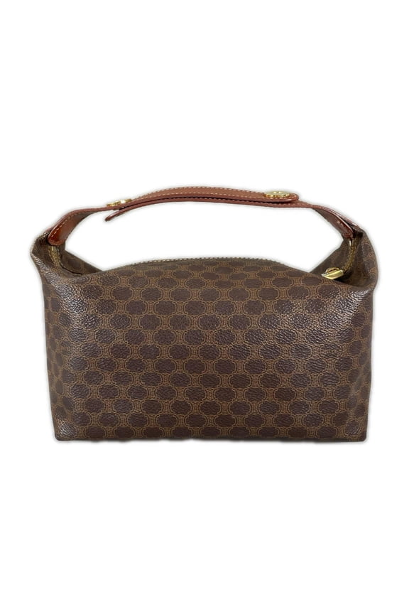 Pre-Owned CELINE Macadam Leather Handbag, Brown, Women's