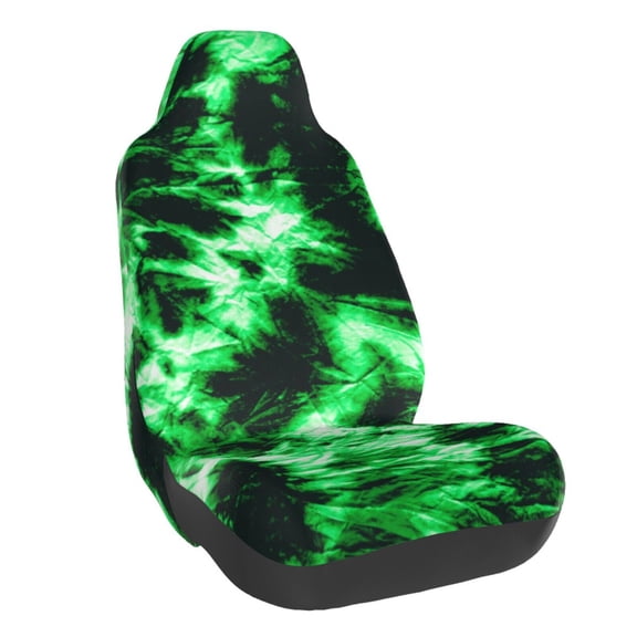 Balery Green Tie Dye Pattern Car Seat Cover - Soft & Breathable Front Premium Covers with Non-Slip Protector Fits Most Automotive, Vans, SUVs, Trucks - 1 Unit
