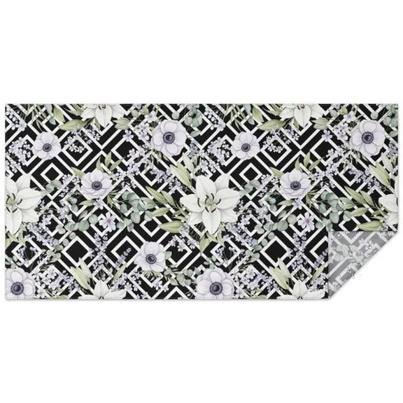 Pioneer Flower Floral Print Pattern Rectangle Tablecloth 60"x120", Waterproof Polyester Table Cloth, Wipeable Spillproof for Dining Camping Indoor Outdoor