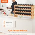 thumbnail image 3 of STAWAY 36-Bottle Stackable Bamboo Wine Rack - Modular 4-Tier Display Shelf, Sturdy & Easy Assembly, Perfect for Wine Lovers & Collectors, 3 of 9