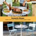 thumbnail image 6 of Elastic Fitted Round Tablecloth, Starfish Coastal Waterproof Stretch Table Cover for 36"-44" Tables, Nautical Eucalyptus Leaves Summer Ocean Washable Outdoor Tablecloths for Patio, Picnic, Camping, 6 of 9