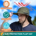 thumbnail image 3 of SUN CUBE Sun Hat for Men, Wide Brim Fishing Hat Neck Flap Cover Men Women, Hiking Safari, UV Sun Protection Summer Gardening Beach Camping UPF 50+, Olive, 3 of 8