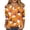 Yellow #073, variant on Halloween Shirts Women Funny 3/4 Sleeve T Shirts Horror Pumpkin Printed Pullover Spooky Button V Neck Tops Holiday Three Quarter Length Blouses, XL