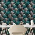 thumbnail image 2 of Ambesonne Tropical Peel & Stick Wallpaper for Home, Line Exotic Leaves Boho, 13"x100", Turquoise Charcoal Grey, 2 of 5