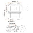 thumbnail image 2 of Uxcell 8Pcs #50-2/10A-2 Enlaces de Conexión de Cadena de Rodillo Doble de 15.875mm de Paso para Cadena 10A-2, 2 of 5