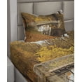 thumbnail image 2 of Ambesonne Autumn Fitted & Top Sheet Set with Sham, Old Bridge in Fall Forest, Multicolor, 2 of 4