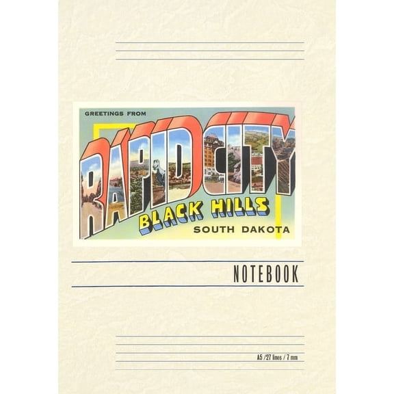 Vintage Lined Notebook Greetings from Rapid City, Black Hills (Paperback)