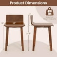 thumbnail image 3 of Costway Dining Chairs Set of 2 with Acacia Wood Legs Curved Seat & Low Back for Home, 3 of 9