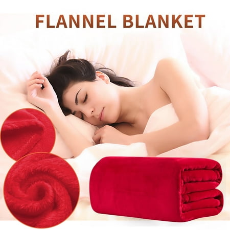 Shiogb Red Blanket Color Blanket Flannel Blanket Plain Conditioning Color Textiles Solid Color Gift Blanket Plain Color Flannel Coral Fleece Warm Nap Pet Blanket