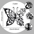 thumbnail image 4 of Decoración mural EZ4ENCE con forma de mariposa y flor de metal, color negro, 4 of 5