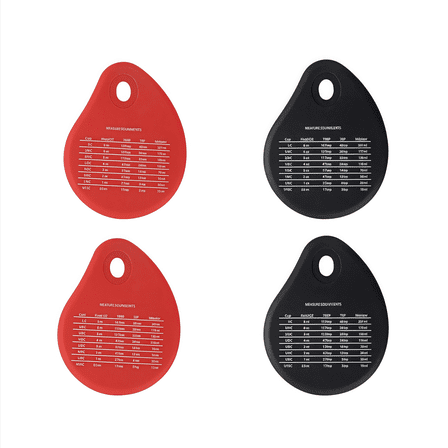4-Piece Silicone Spatula Set with Handy Baking Measurement Guide