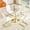 Gold,Transparent,White, variant on ExtraLco 5 Piece Glass Dining Table Set for 4, Tempered Glass Kitchen Table with PU Leather Chairs and Gold Metal Frame for Dining Room