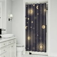thumbnail image 2 of Gothic Shower Curtain - Dark Celestial Moon & Star Print, Mystical Cosmic Theme Bath Decor, Waterproof Polyester, 36"Wx72"L, Goth Aesthetic Gift, 2 of 5