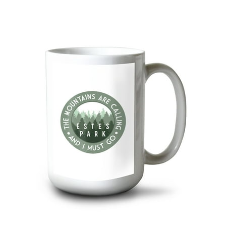 

15 fl oz Ceramic Mug The Mountains Are Calling Pine Trees Contour Dishwasher & Microwave Safe