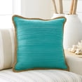 thumbnail image 2 of Ox Bay Ringo 20" x 20" Teal/Blue Jute Bordered Cotton Adult Decorative Throw Pillow, 2 of 7
