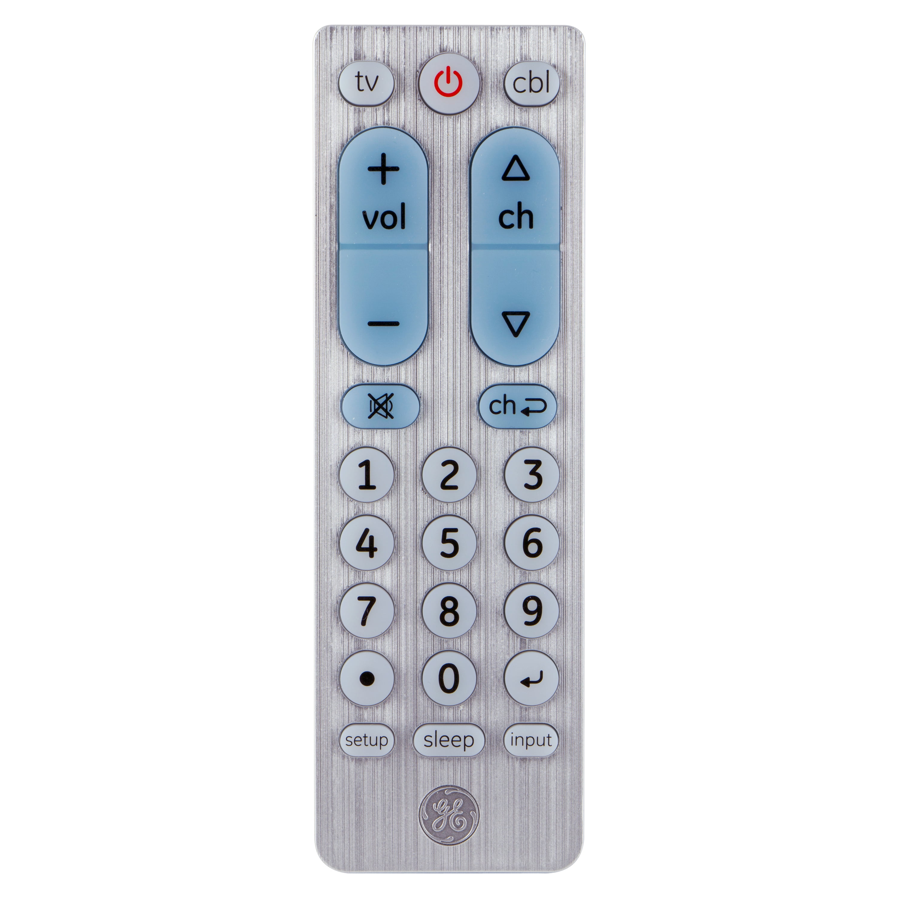 GE 2-Device Big Button Universal TV Remote Control in Silver, 69882