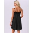 thumbnail image 4 of DARING DIVA Women's Ruffle Sleeveless V Neck Nightgown Chemise Loungewear S Black, 4 of 6