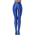 thumbnail image 5 of YONGHS Women's Opaque Footed Pantyhose Glossy Tight Hosiery Bodystockings Ballet Dance Yoga Leggings Blue XL, 5 of 7