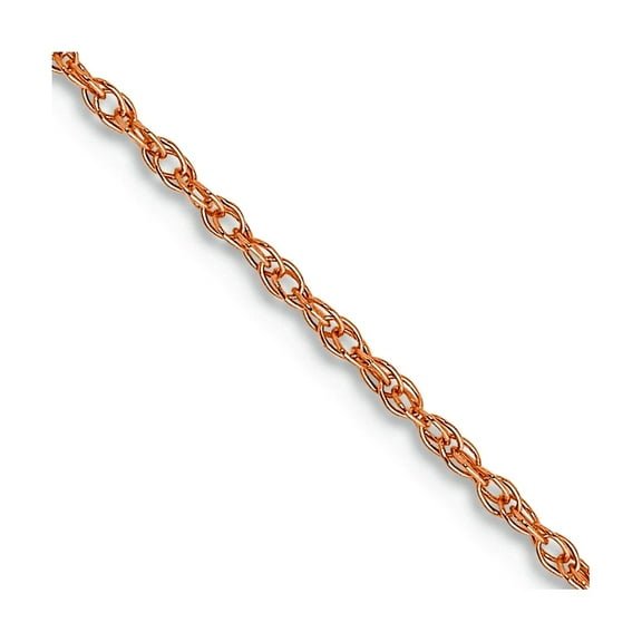 10k Rose Gold .7 mm Carded Cable Rope Chain Necklace 20 Inch Chain Necklace for Women and Men