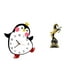 thumbnail image 1 of Reloj de pared de madera con diseño de pingüino de dibujos animados, colección de estatuas modernas, adorno de mesa, escultura de animal para dormitor, 1 of 8